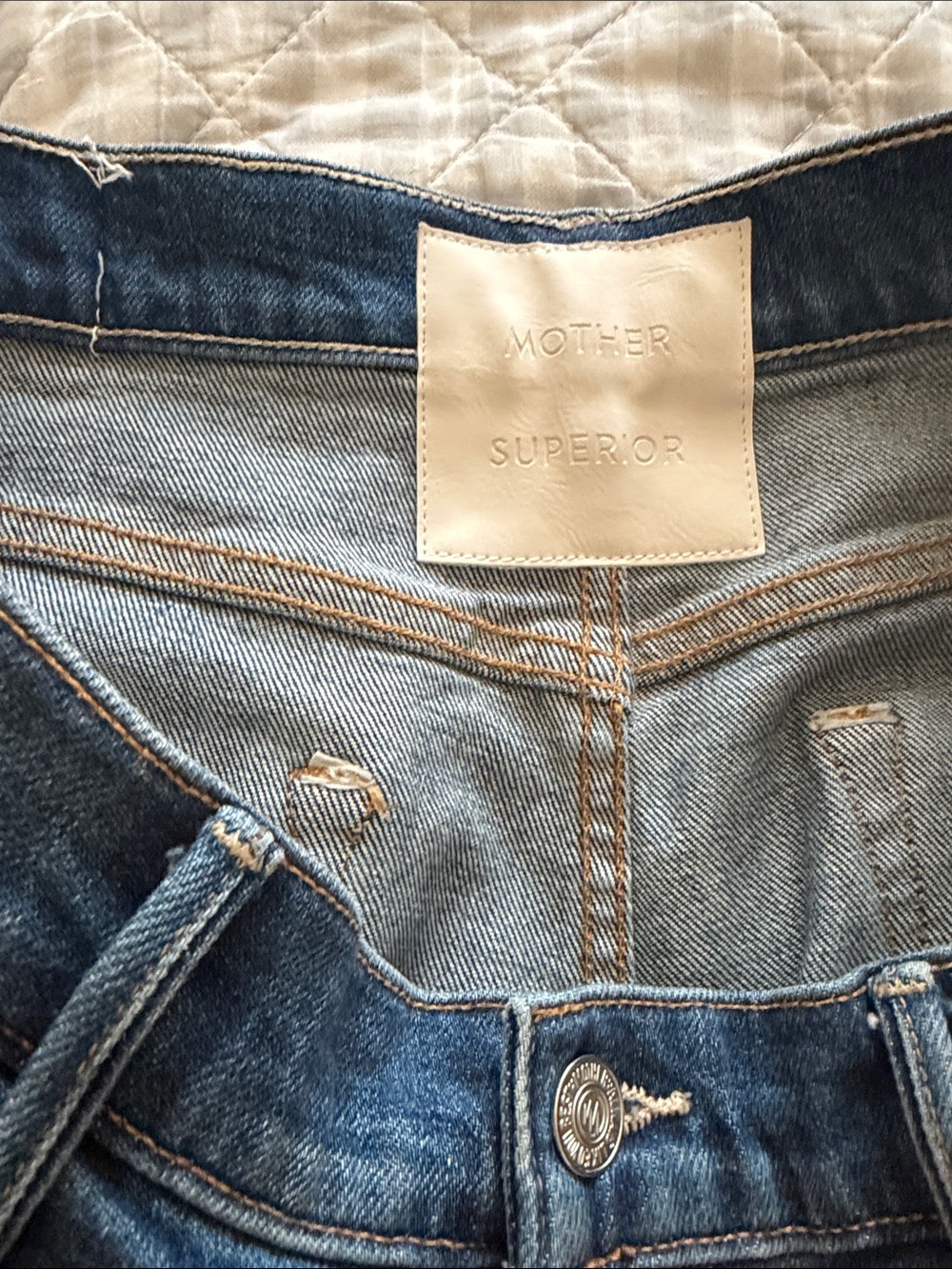 MOTHER Wide-Leg Jeans in Classic Blue - Picture 8 of 9